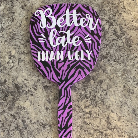 Accessories - PURPLE ZEBRA STRIPED HAND MIRROR